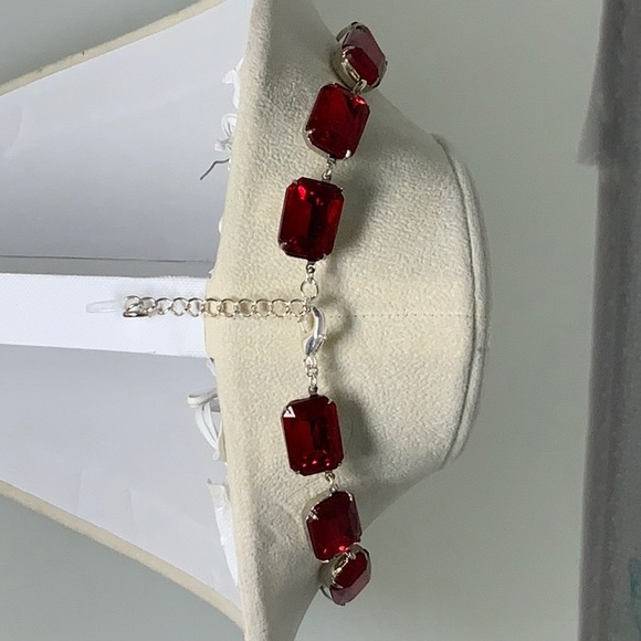COPY - Ruby Red Statement Necklace and Earring Set - Picture 4 of 10